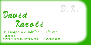 david karoli business card